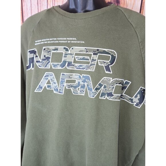 Under Armour Loose Fit Olive Green Crewneck Sweatshirt Large - Picture 6 of 8